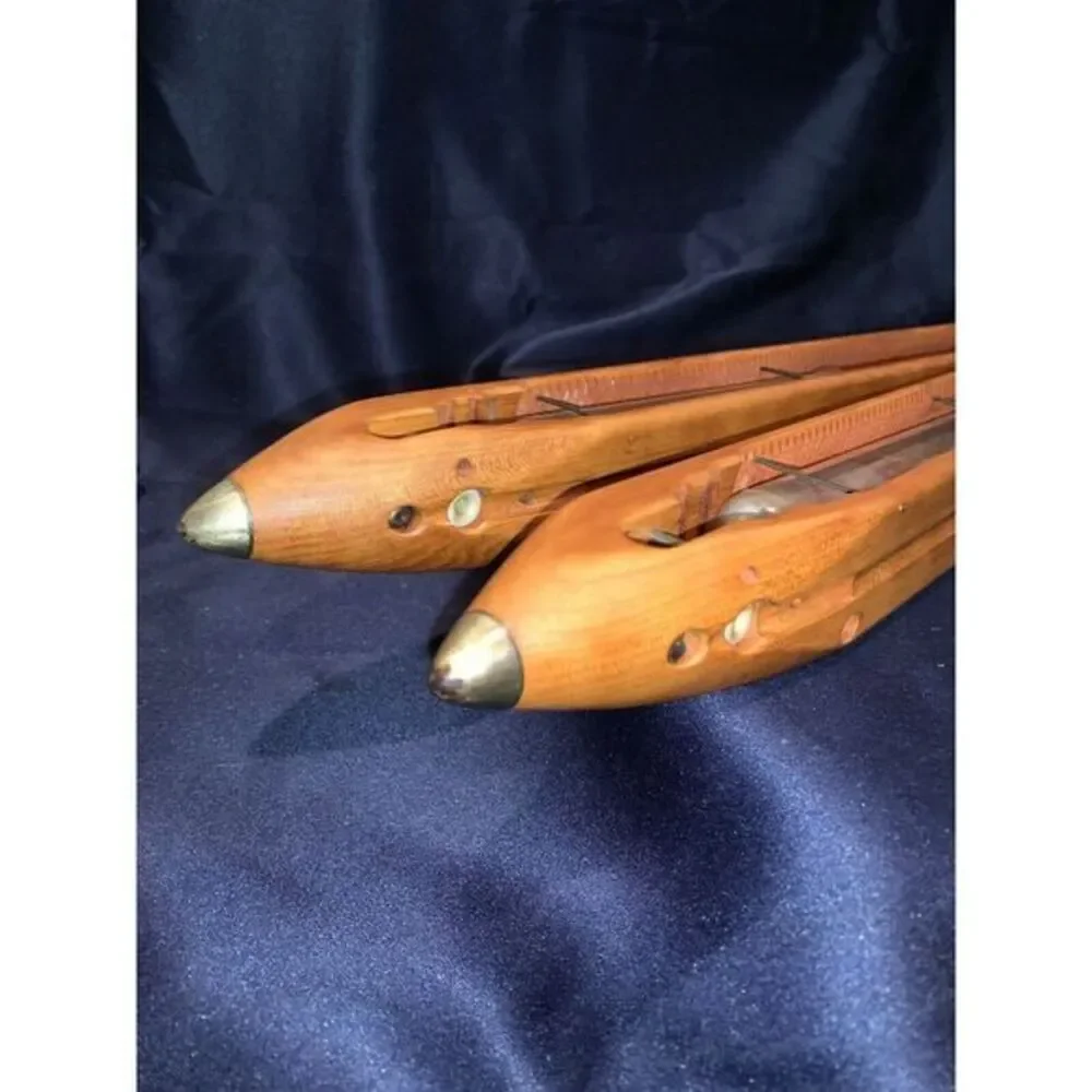 2 Southern Wooden‎ Loom Shuttle Boats Textile 24